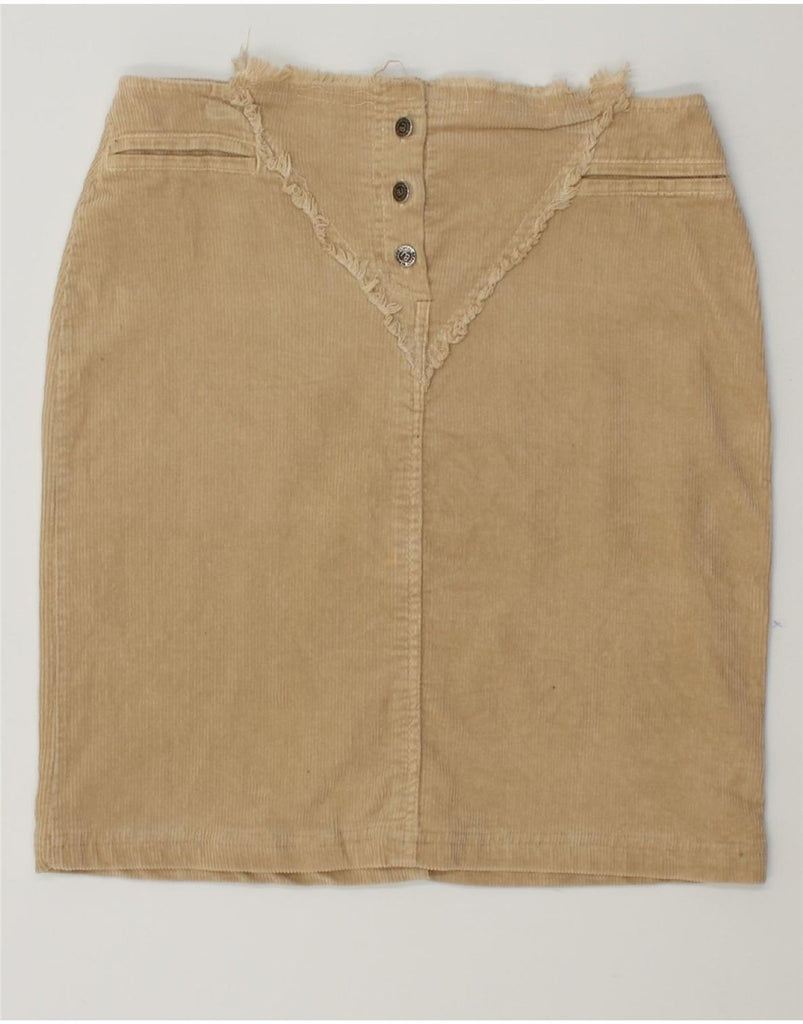 BLINK Womens Scarlet Corduroy Skirt EU 42 Large W32  Beige Vintage Blink and Second-Hand Blink from Messina Hembry 