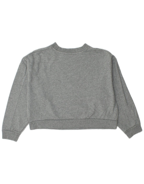 Levi's Womens Oversized Crop Graphic Sweatshirt Jumper UK 10 Small Grey