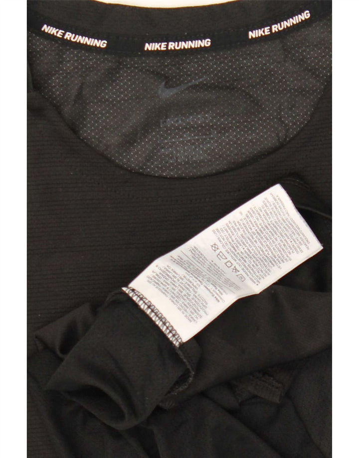 Nike Mens Dri Fit T-Shirt Top Large Black Striped Polyester