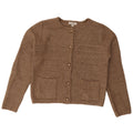 Marks & Spencer Womens Crop Cardigan Sweater UK 14 Medium Brown Polyester