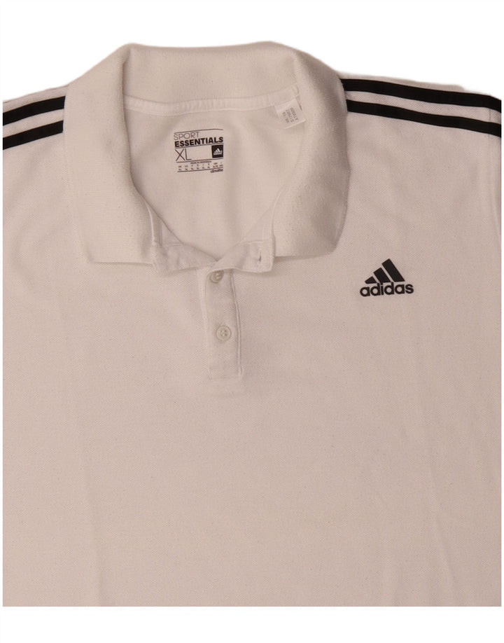 Adidas Mens Climalite Polo Shirt XL White Polyester