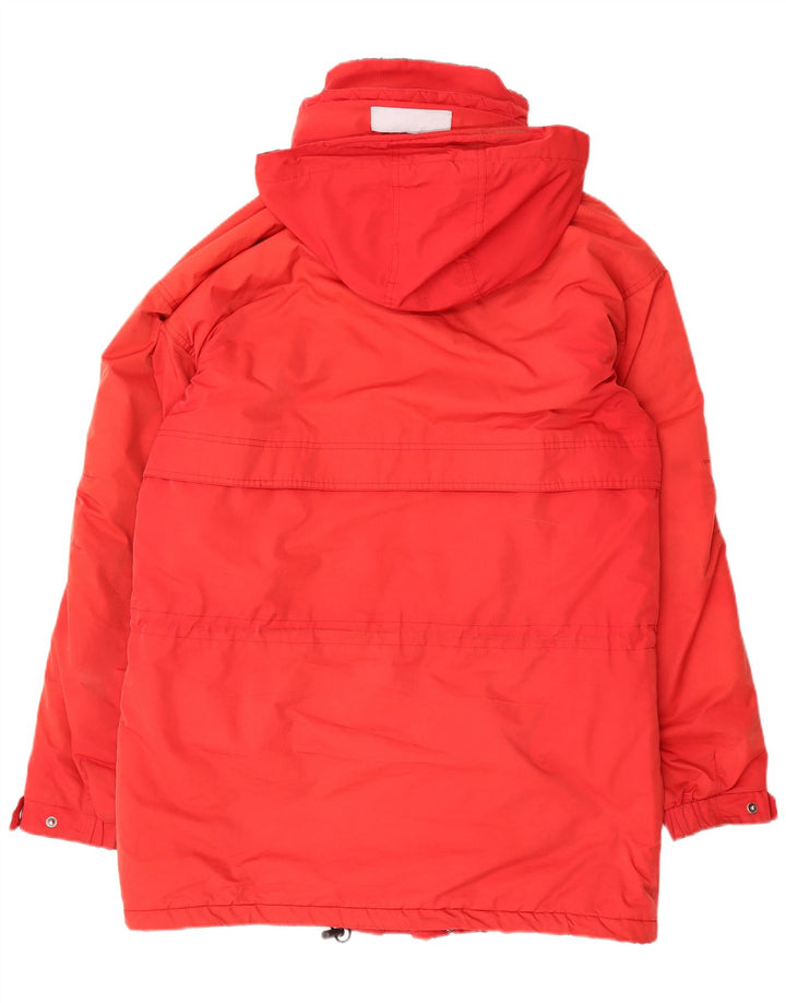 L.L.Bean Mens Tall Hooded Ski Jacket UK 38 Medium Red Polyester