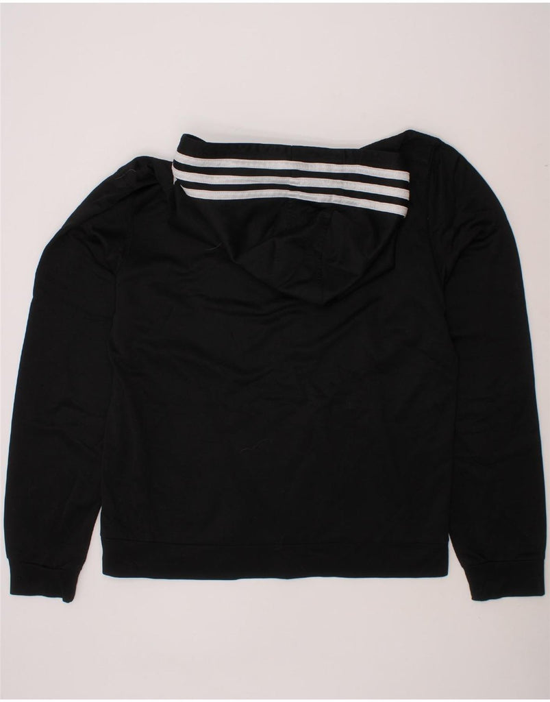 ADIDAS Boys Graphic Hoodie Jumper 14-15 Years Large Black Polyester Vintage Adidas and Second-Hand Adidas from Messina Hembry 