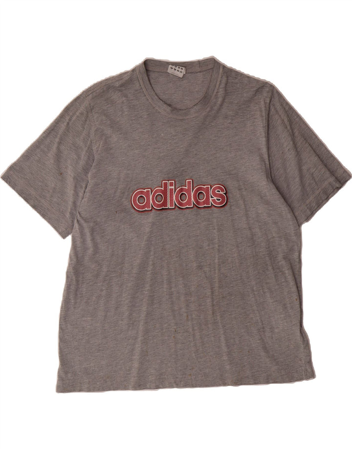 ADIDAS Mens Graphic T-Shirt Top 2XL Grey Cotton Vintage Adidas and Second-Hand Adidas from Messina Hembry 