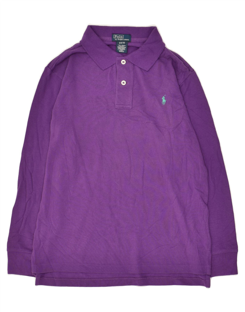 POLO RALPH LAUREN Boys Long Sleeve Polo Shirt 8-9 Years Small  Purple | Vintage Polo Ralph Lauren | Thrift | Second-Hand Polo Ralph Lauren | Used Clothing | Messina Hembry 