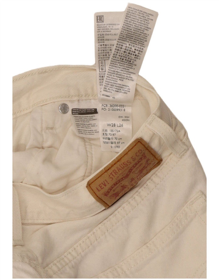 Levi's Womens Tapered Jeans W28 L26 White Cotton