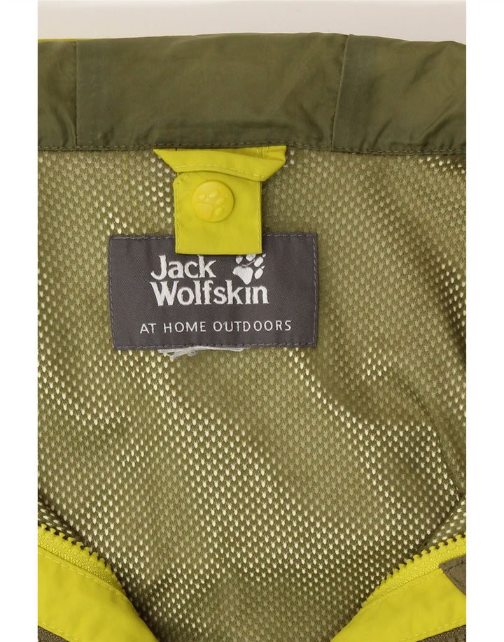 Jack Wolfskin Mens Hooded Rain Jacket UK 38 Medium Yellow