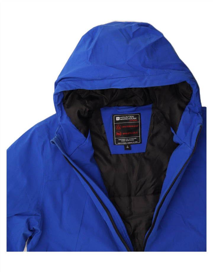 MOUNTAIN WAREHOUSE Boys Hooded Windbreaker Jacket 12-13 Years Blue Vintage Mountain Warehouse and Second-Hand Mountain Warehouse from Messina Hembry 