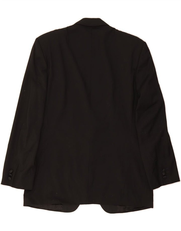 RENATO BARBANO Mens 1 Button Blazer Jacket IT 50 Large Black Merino Wool Vintage Renato Barbano and Second-Hand Renato Barbano from Messina Hembry 