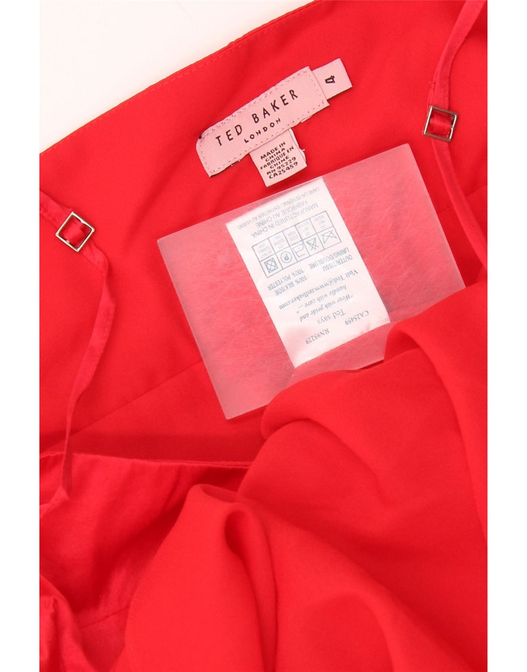 Ted Baker Womens Sleeveless A-Line Dress Size 4 Large Red Silk