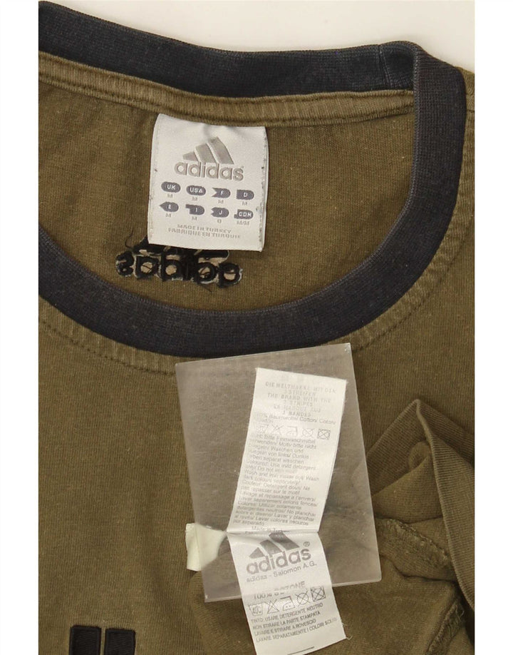 Adidas Mens Graphic T-Shirt Top Medium Khaki Cotton