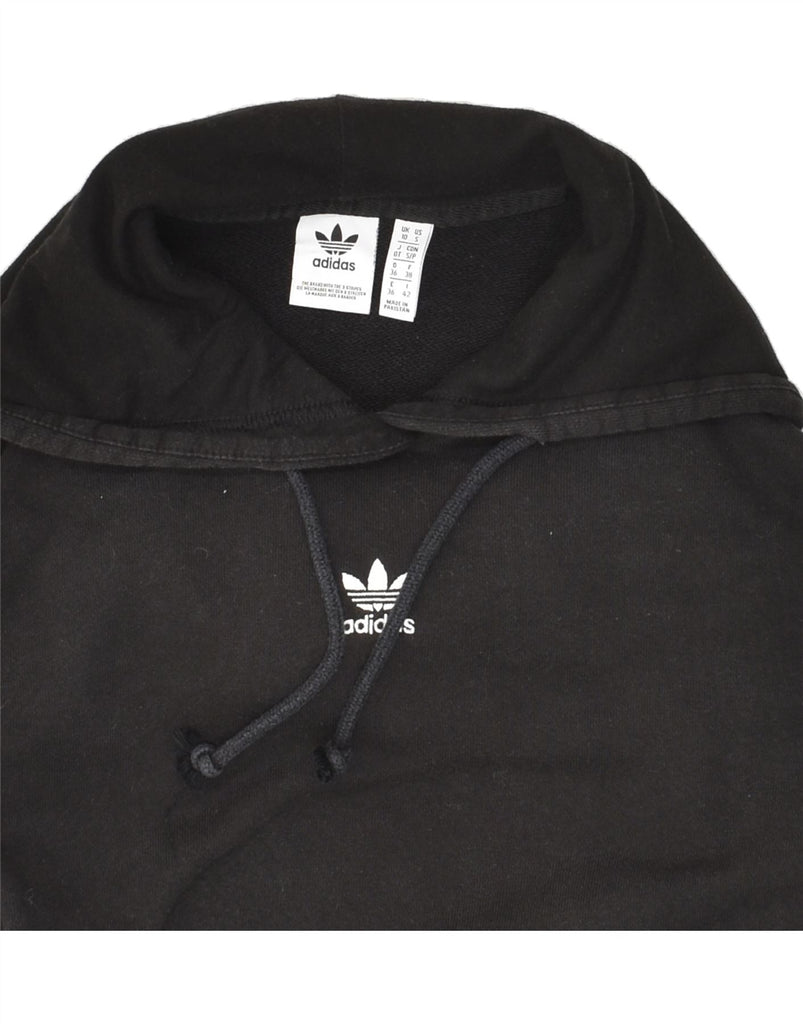 ADIDAS Womens Hoodie Jumper UK 10 Small Black Cotton | Vintage Adidas | Thrift | Second-Hand Adidas | Used Clothing | Messina Hembry 