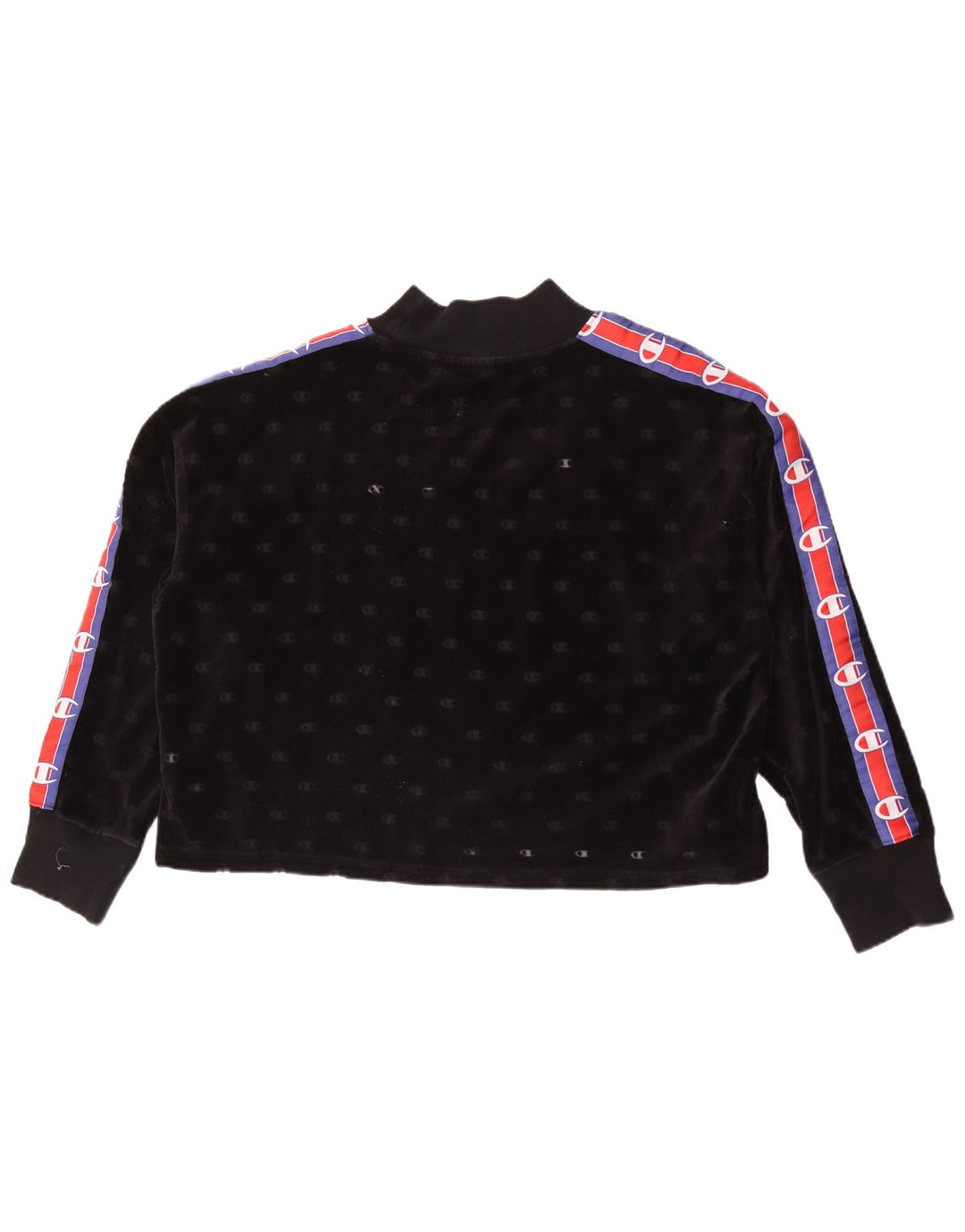 Champion Womens Graphic Sweatshirt Jumper UK 14 Medium Black Colourblock