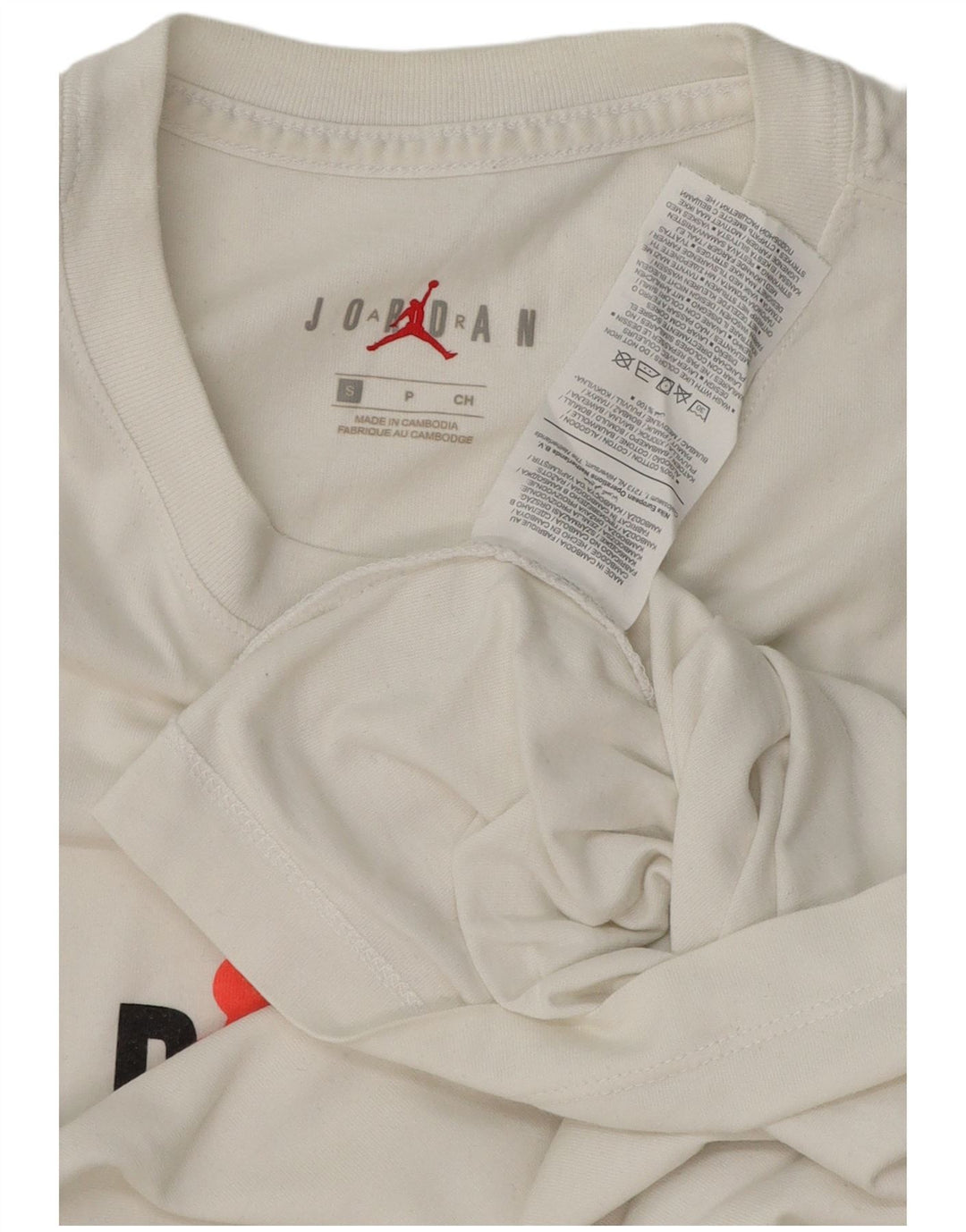 Jordan Mens Graphic T-Shirt Top Small White Cotton
