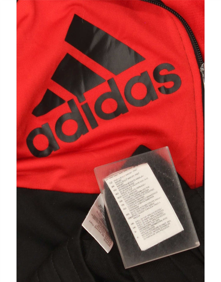 Adidas Boys Graphic Tracksuit Top Jacket 11-12 Years Red Colourblock