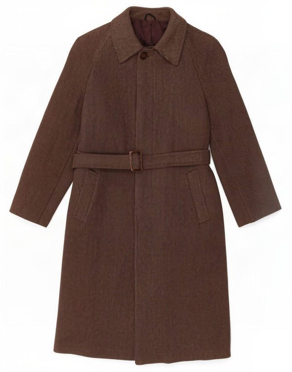 Vintage Mens Overcoat IT 46 Large Brown