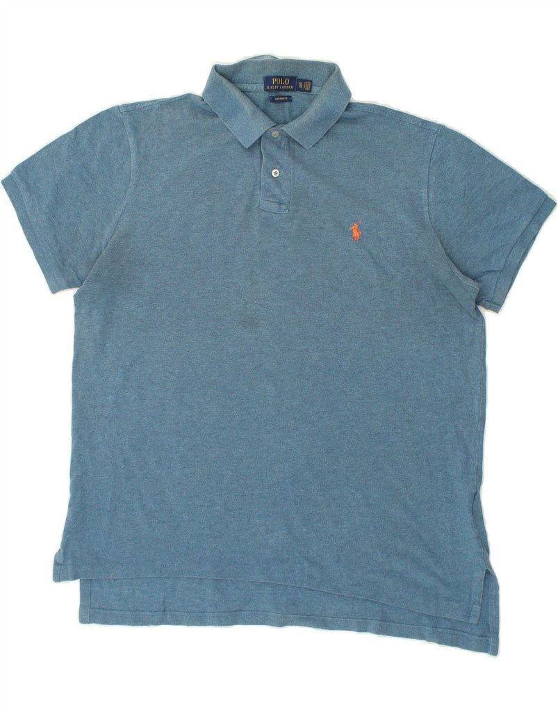 POLO RALPH LAUREN Mens Custom Fit Polo Shirt XL Blue Cotton | Vintage Polo Ralph Lauren | Thrift | Second-Hand Polo Ralph Lauren | Used Clothing | Messina Hembry 