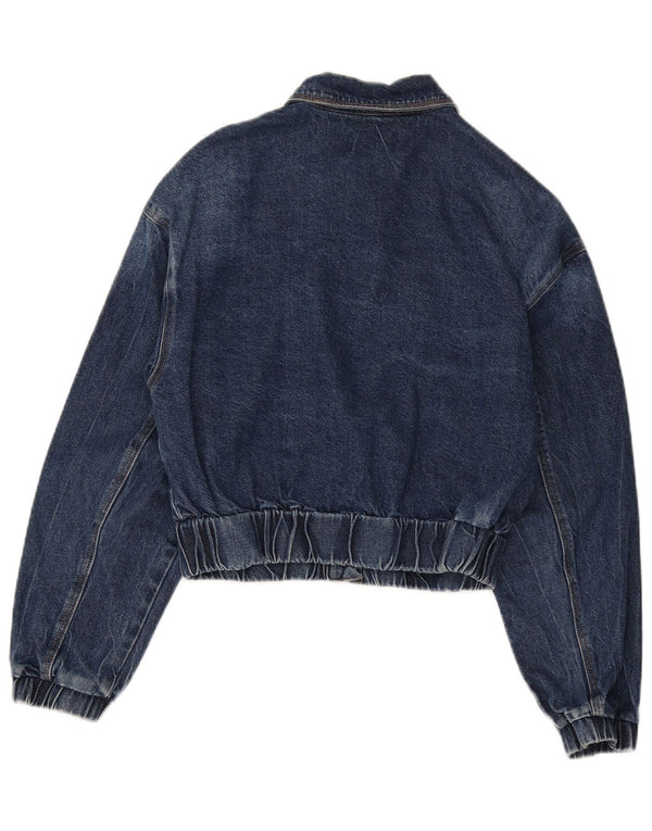Tally Weijl Womens Crop Denim Jacket UK 10 Small Blue Cotton