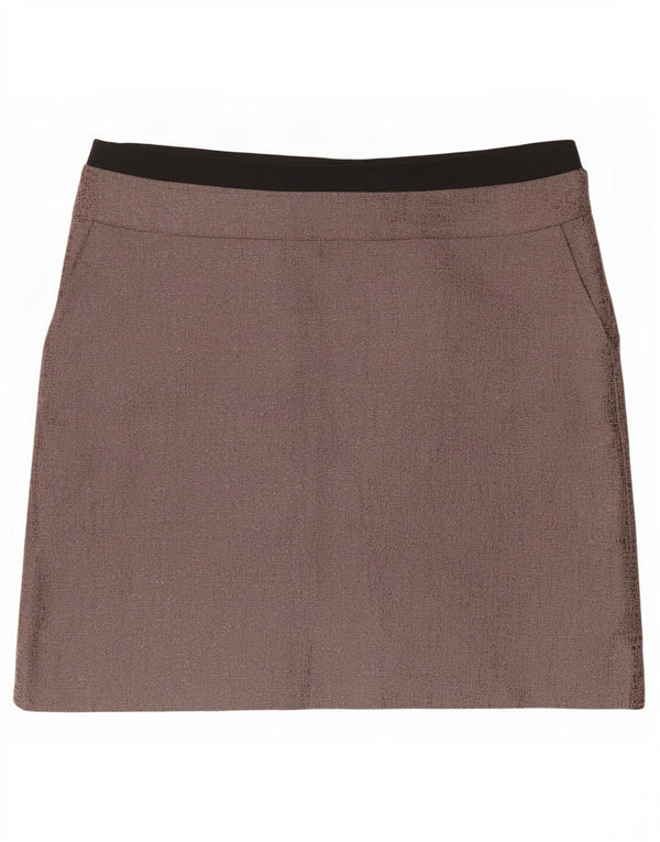 Kaliko Womens Mini Skirt UK 20 2XL W38 Brown Colourblock Cotton