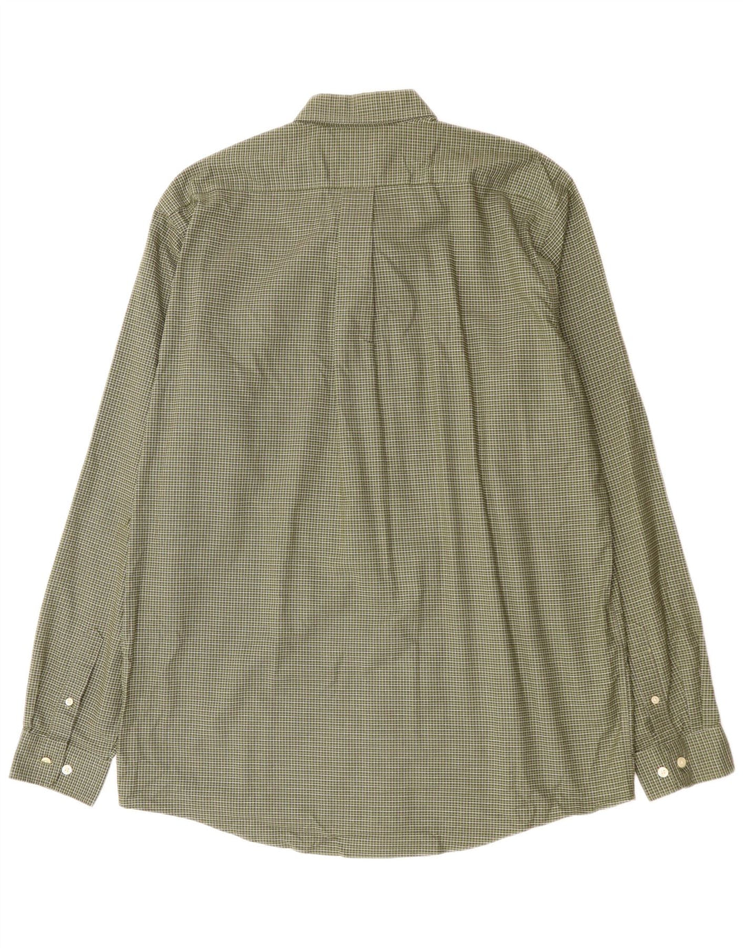 EDDIE BAUER Mens Relaxed Fit Shirt Large Green Check Cotton