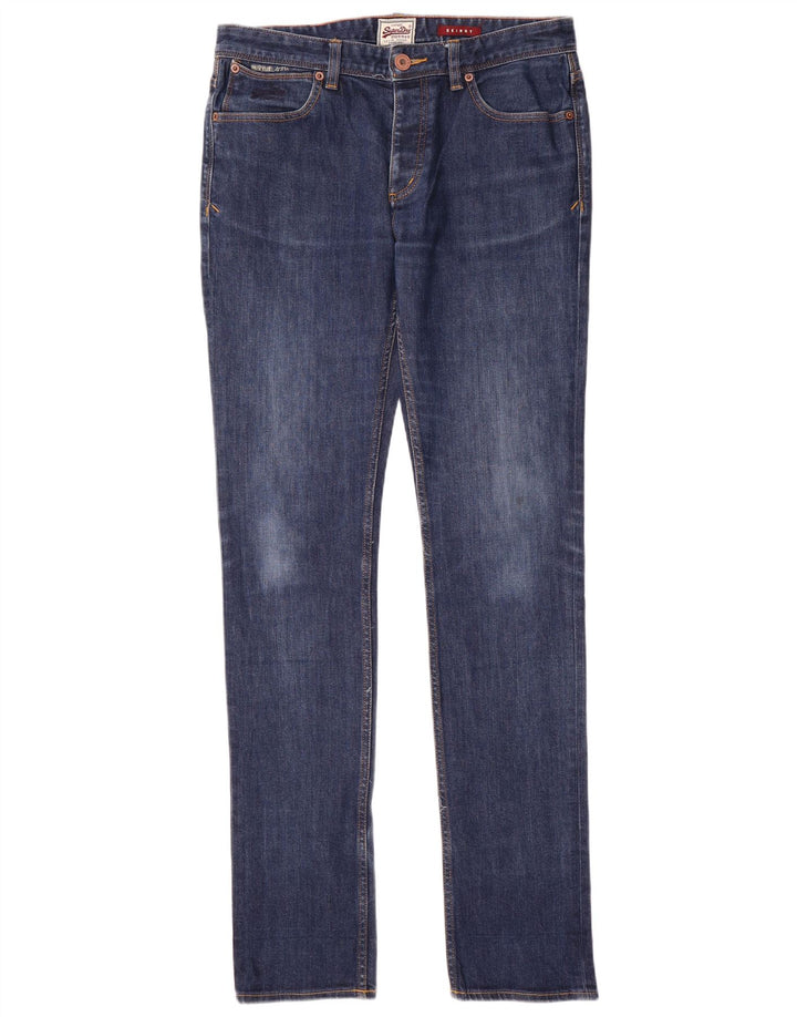 Superdry Mens Skinny Jeans W32 L34 Blue Cotton