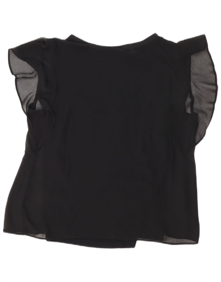 ZARA Womens Blouse Top UK 16 Large Black