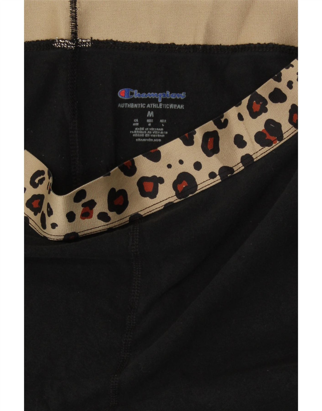 Champion Womens Graphic Leggings UK 12 Medium Black Animal Print