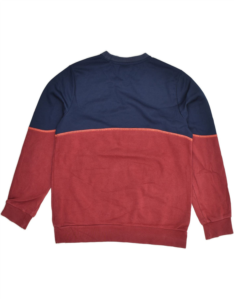 ADIDAS Boys Sweatshirt Jumper 13-14 Years Navy Blue Colourblock Cotton | Vintage Adidas | Thrift | Second-Hand Adidas | Used Clothing | Messina Hembry 