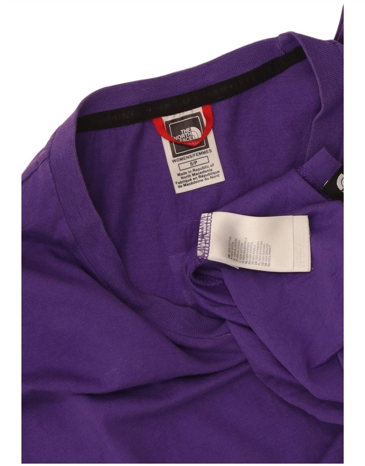 THE NORTH FACE Womens Graphic Top Long Sleeve UK 10 Small Purple Cotton