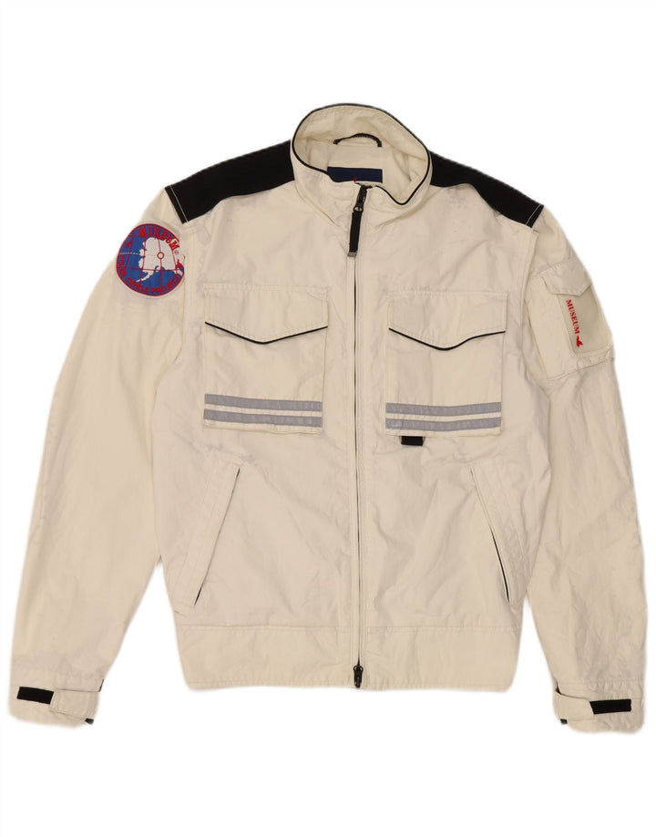 Museum Mens Graphic Utility Jacket UK 38 Medium White Colourblock Nylon