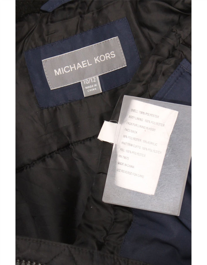 MICHAEL KORS Boys Windbreaker Jacket 10-11 Years Navy Blue Colourblock