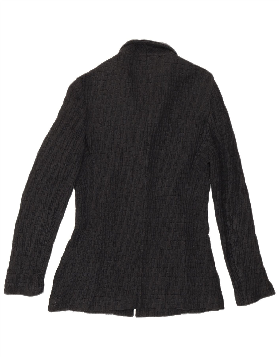 Boggi Womens Knit 3 Button Blazer Jacket IT 42 Medium Black Striped Cotton