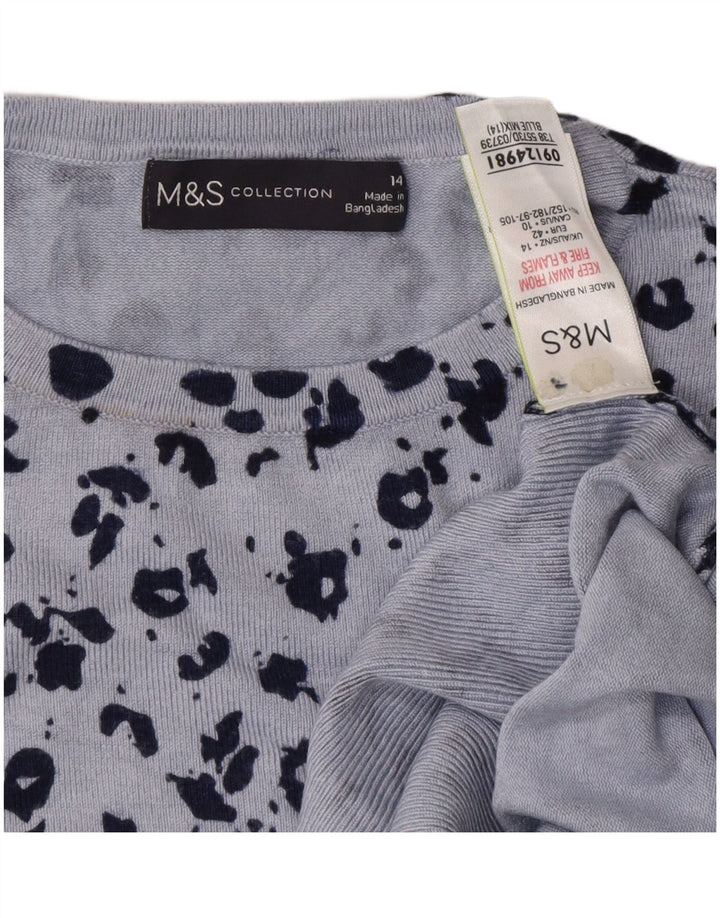 MARKS & SPENCER Womens Crew Neck Jumper Sweater UK 14 Large Blue