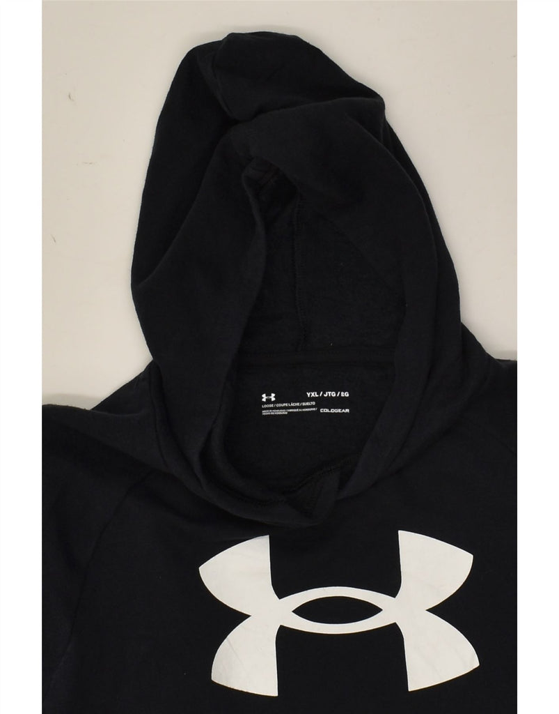 UNDER ARMOUR Boys Cold Gear Graphic Hoodie Jumper 13-14 Years XL Black | Vintage Under Armour | Thrift | Second-Hand Under Armour | Used Clothing | Messina Hembry 