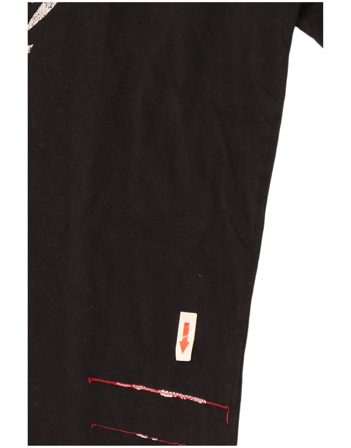 Diesel Mens Graphic T-Shirt Top Large Black Cotton