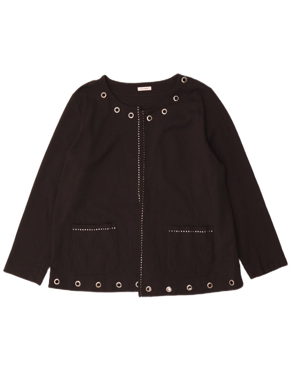 Fiorella Rubino Womens Oversized Open Blazer Jacket UK 14 Medium Black