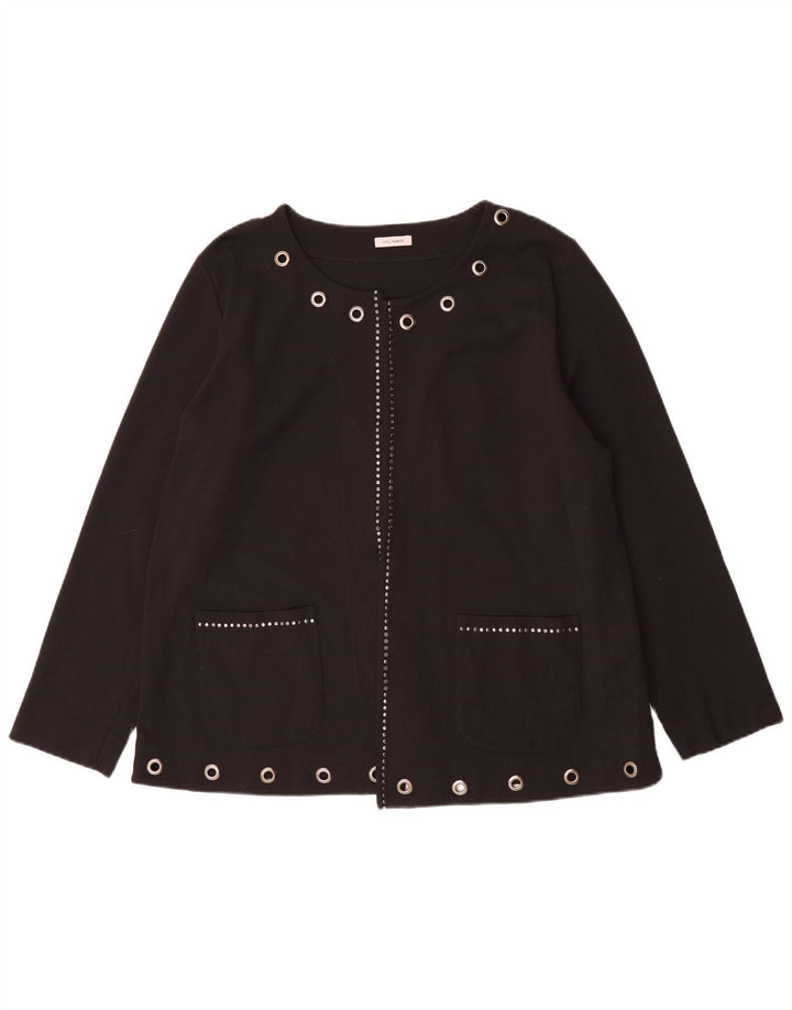 Fiorella Rubino Womens Oversized Open Blazer Jacket UK 14 Medium Black