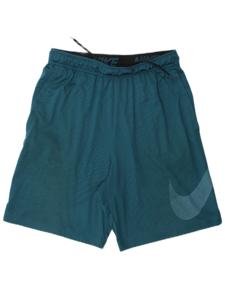 Nike Mens Dri Fit Graphic Sport Shorts Medium  Blue Striped Polyester