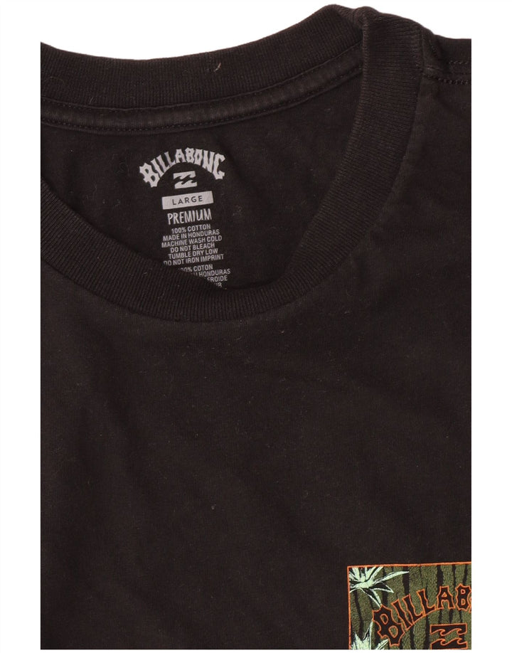 Billabong Mens Graphic T-Shirt Top Large Black Cotton