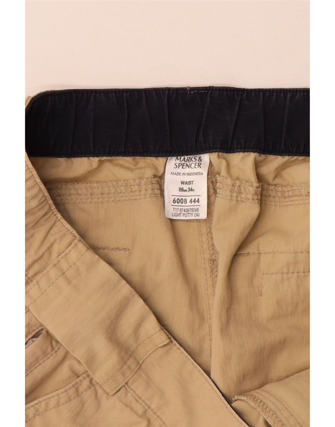 MARKS & SPENCER Mens Cargo Shorts W34 Large Beige Cotton