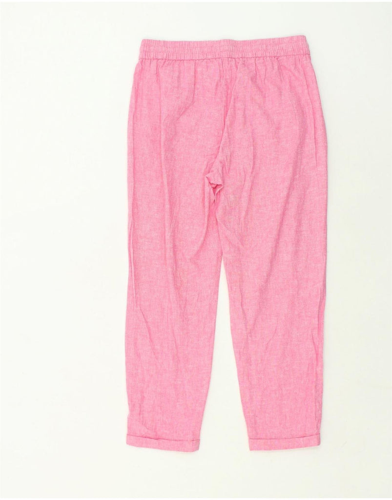 J. CREW Womens Tracksuit Trousers Joggers US 8 Medium Pink Flecked Linen | Vintage J. Crew | Thrift | Second-Hand J. Crew | Used Clothing | Messina Hembry 