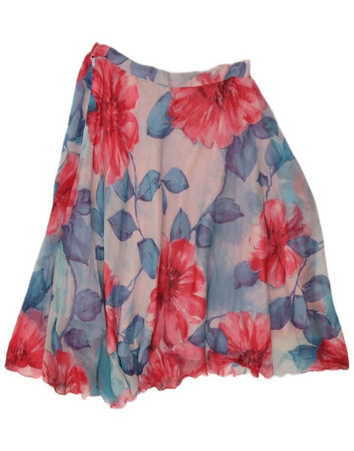Vintage Womens A-Line Skirt W30 Medium Blue Floral