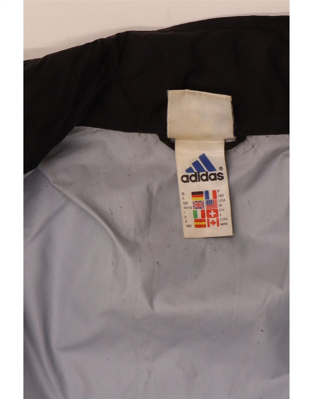 Adidas Mens Rain Jacket UK 40/42 Medium Black Colourblock Nylon