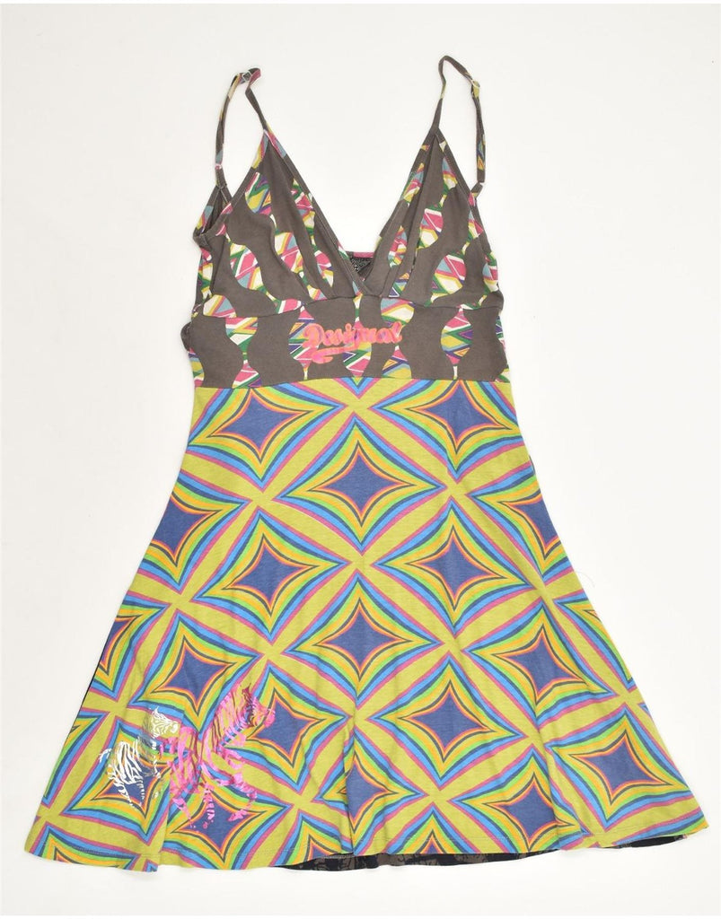 DESIGUAL Womens Graphic Sundress IT 46 Large Multicoloured Geometric | Vintage Desigual | Thrift | Second-Hand Desigual | Used Clothing | Messina Hembry 