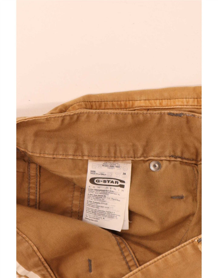 G-Star Mens Graphic Cargo Shorts W34 Large Beige Cotton