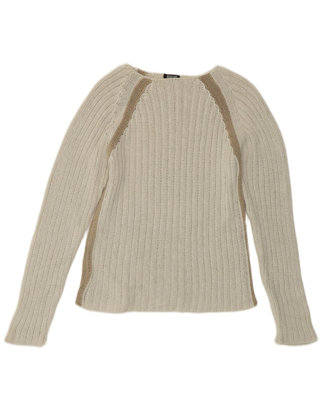 Killer Loop Womens Boat Neck Jumper Sweater UK 10 Small White Striped