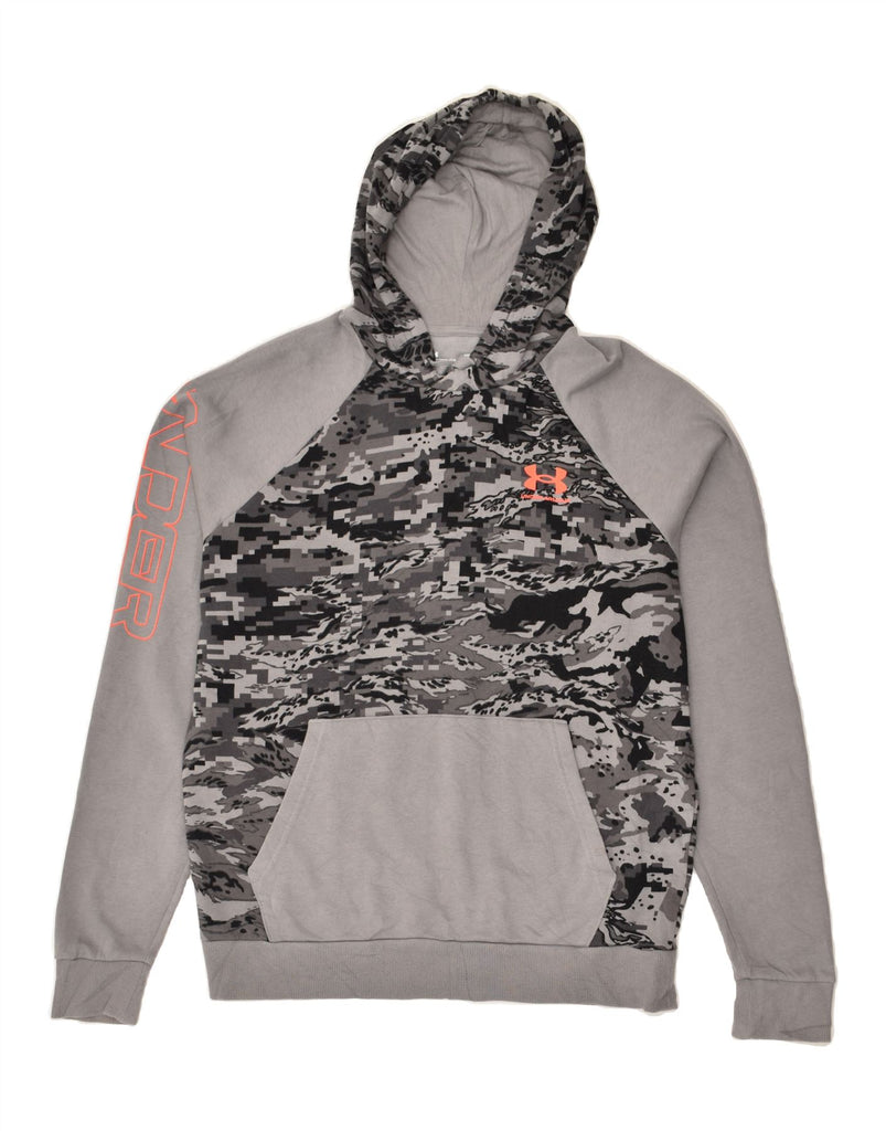 UNDER ARMOUR Mens Loose Fit Abstract Pattern Hoodie Jumper Medium Grey | Vintage Under Armour | Thrift | Second-Hand Under Armour | Used Clothing | Messina Hembry 