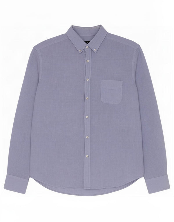 Massimo Dutti Mens Shirt XL Blue Linen