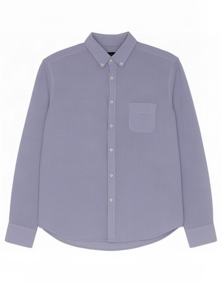 Massimo Dutti Mens Shirt XL Blue Linen