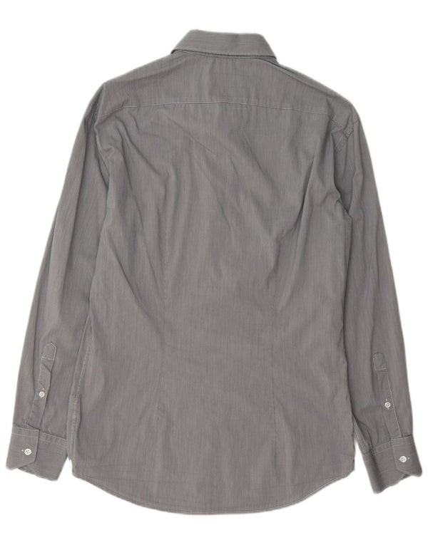 Trussardi Mens Shirt Size 39 Medium Grey Houndstooth